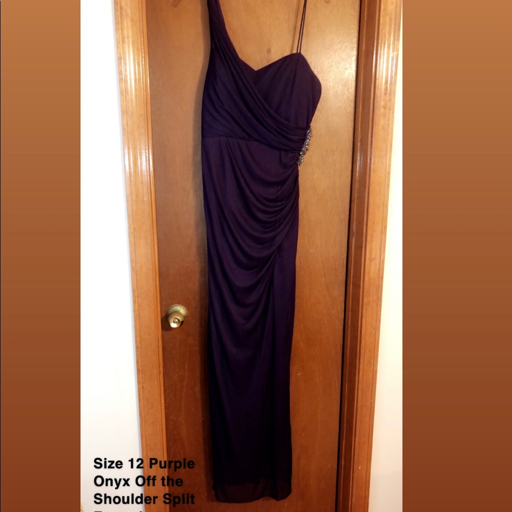 Onyx off the shoulder Formal dress